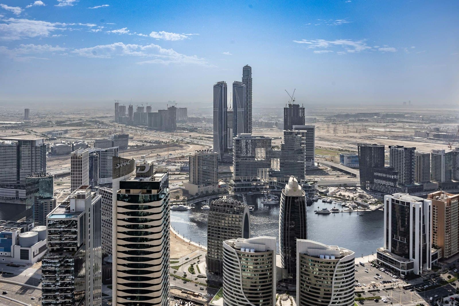 Residential towers along the water in Business Bay, Executive Towers, Dubai