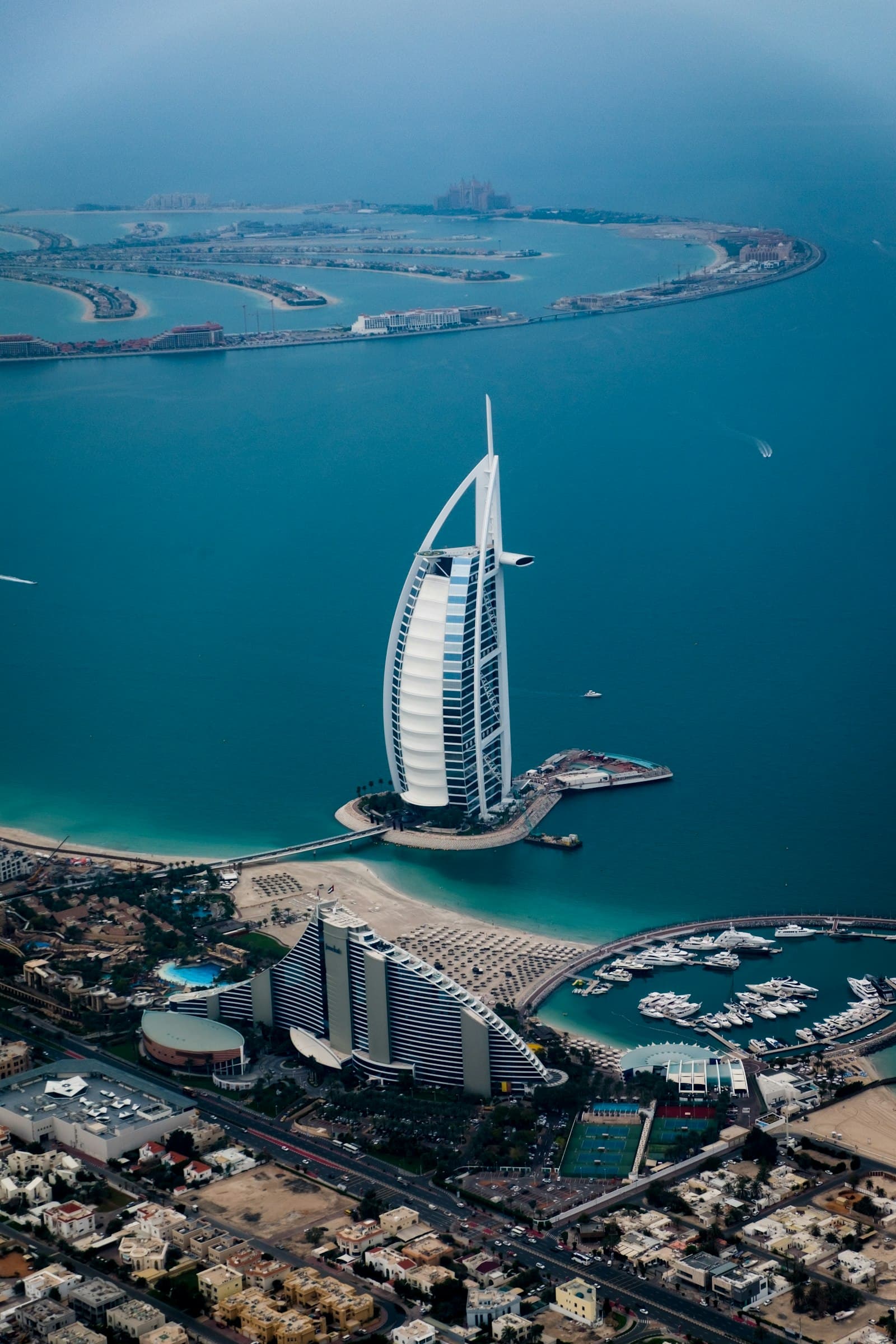 Aerial view of a coastal Dubai community, Nad Al Sheba Gardens, Dubai